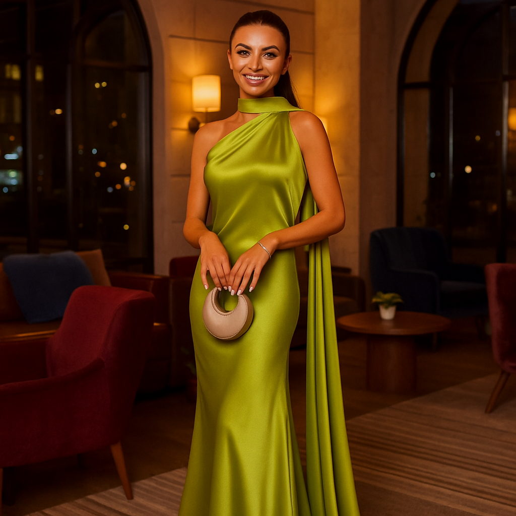 Ribbon Satin Glamour Gown