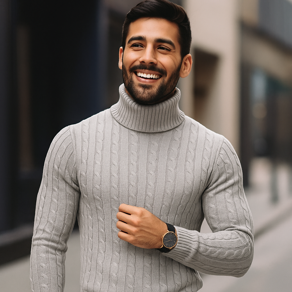 Men's Knitted Turtleneck Sweater
