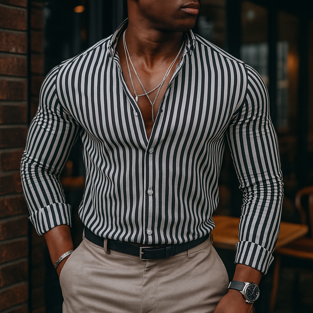 Elegant Men's Striped Shirt