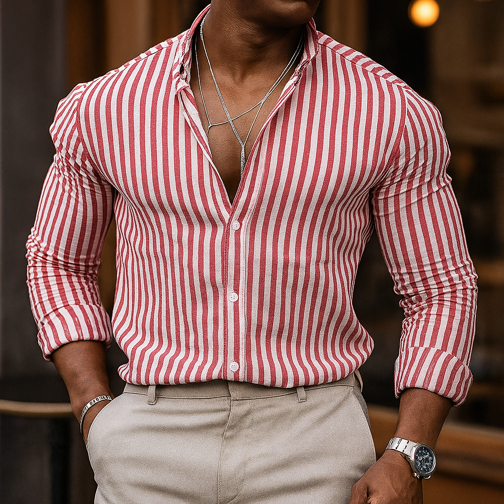 Elegant Men's Striped Shirt