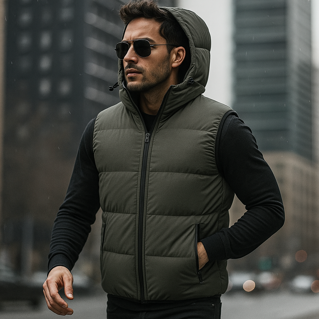 Men's Vest with Removable Hood