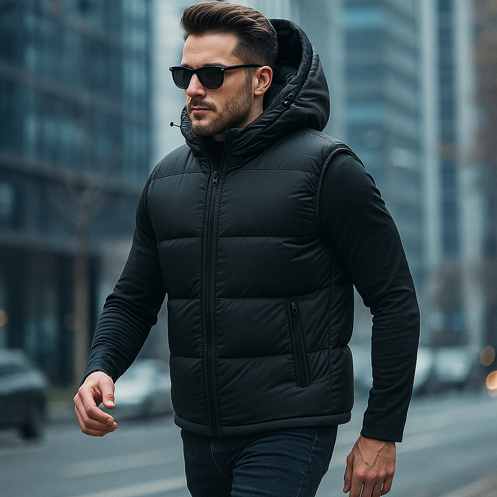 Men's Vest with Removable Hood