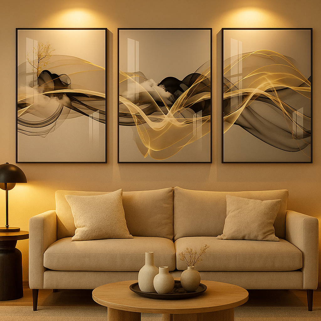 Golden Aurora – Abstract Wall Art Trilogy