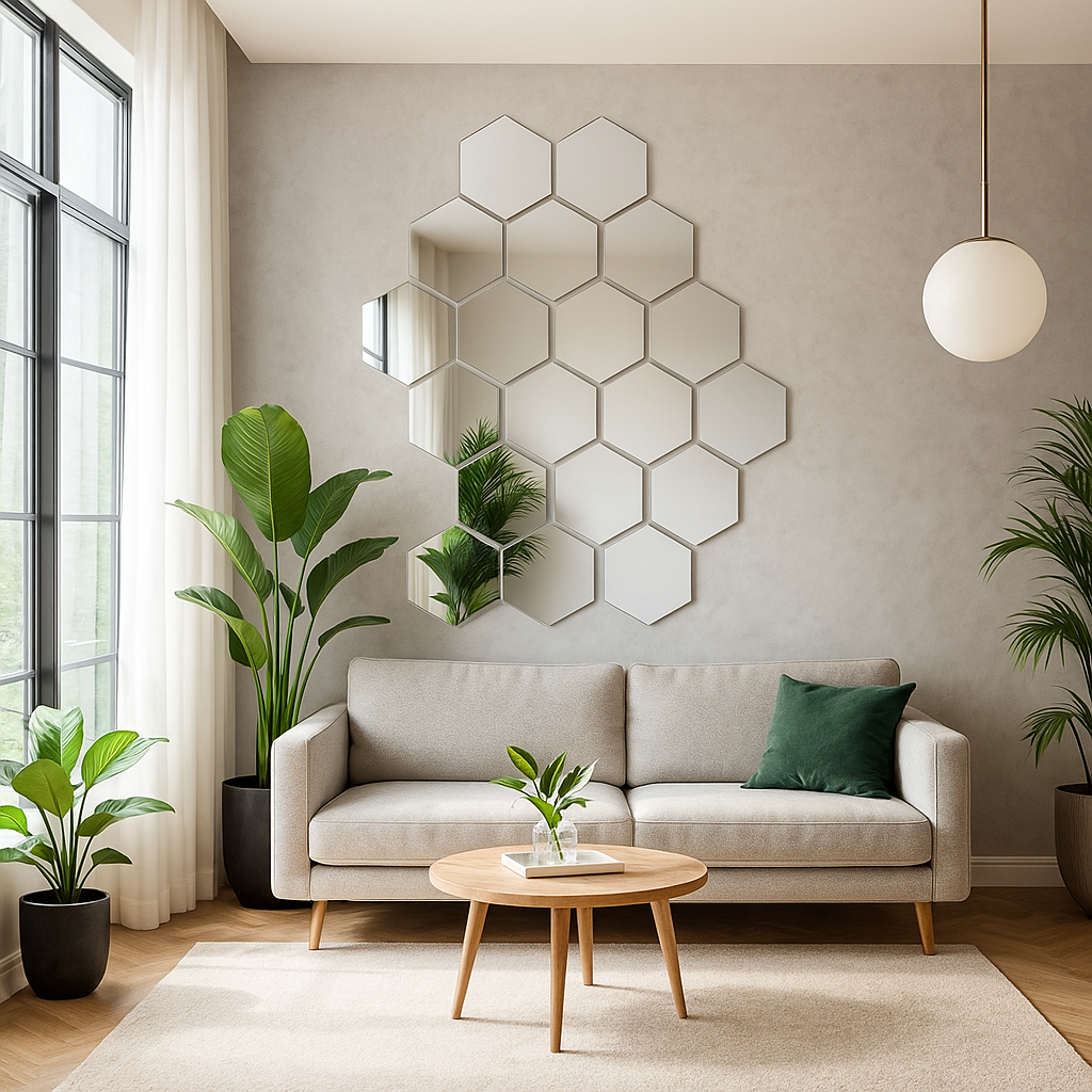 3D Hexagonal Decorative Mirrors