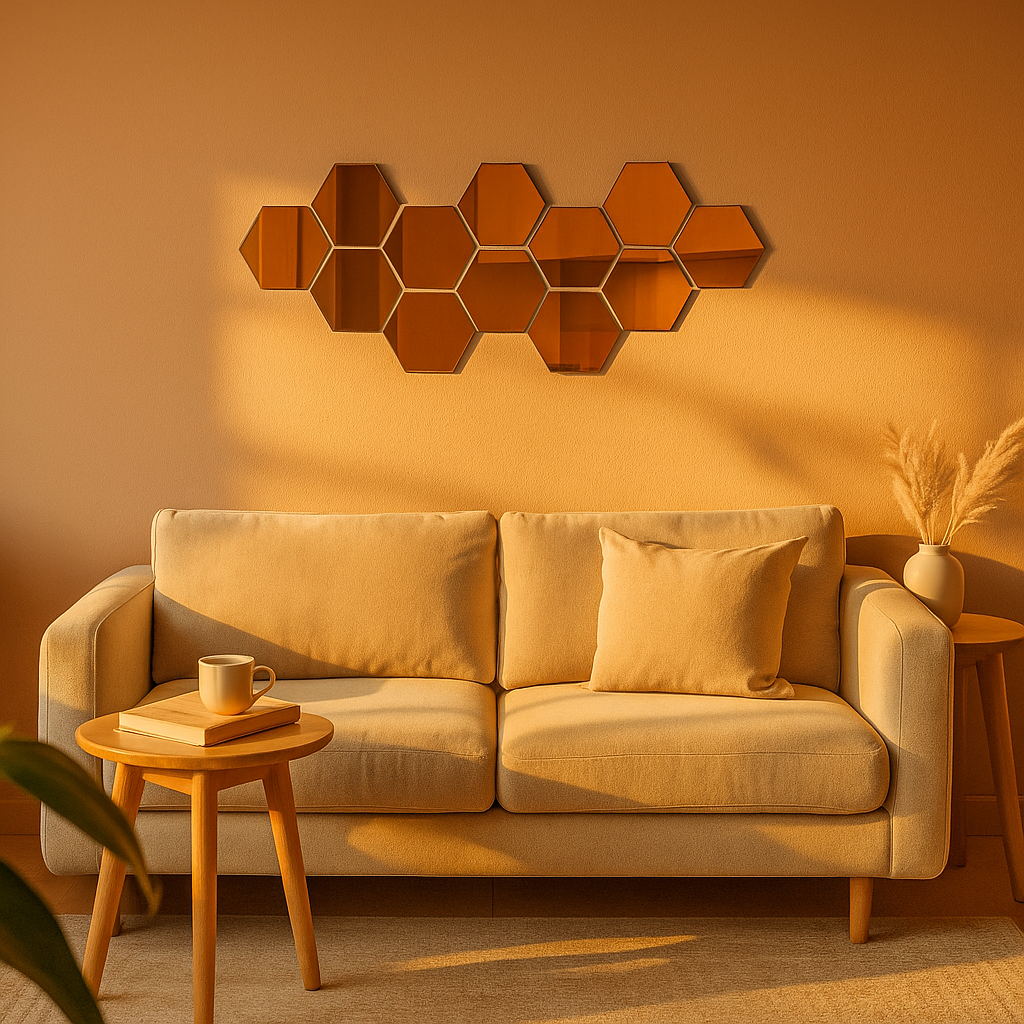 3D Hexagonal Decorative Mirrors