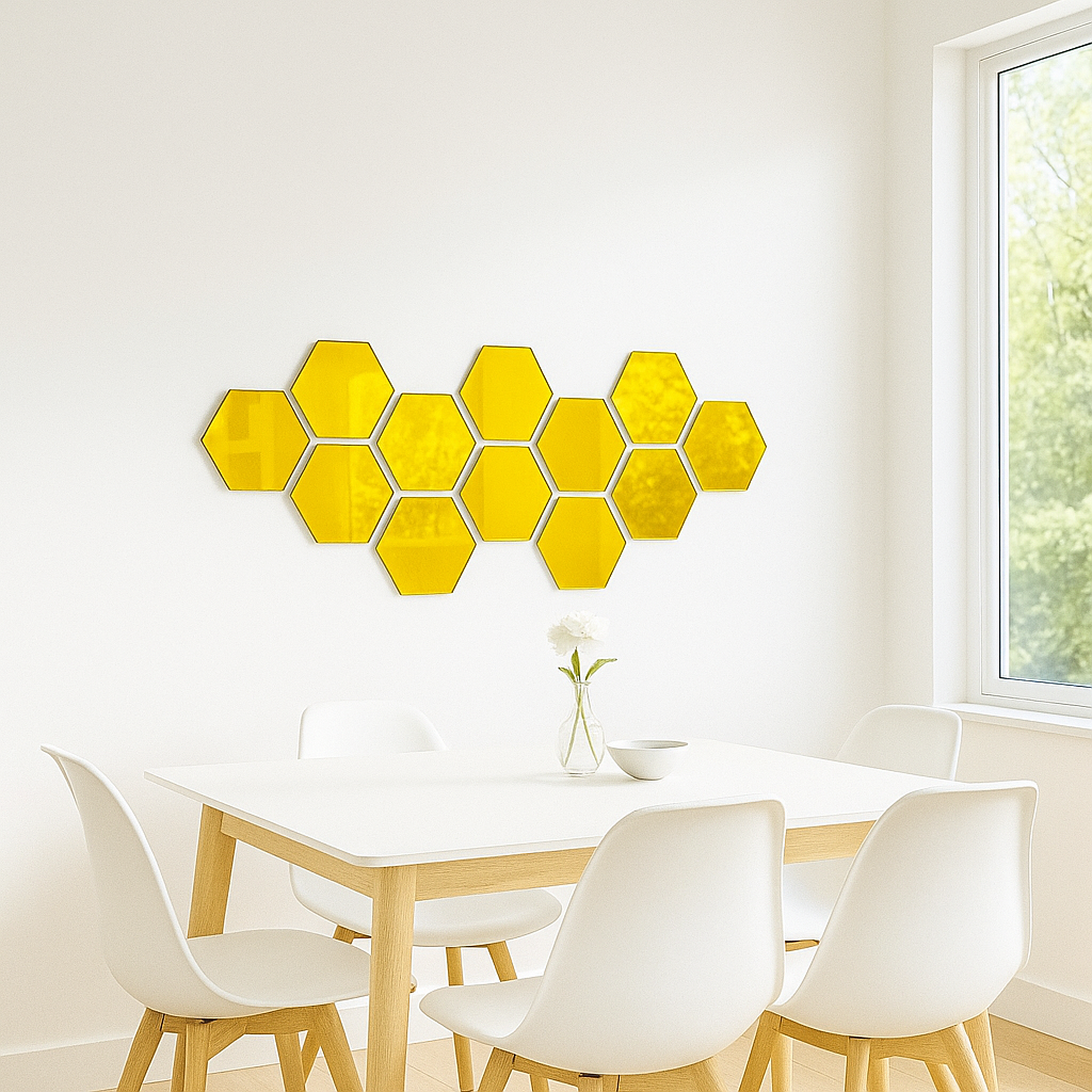 3D Hexagonal Decorative Mirrors