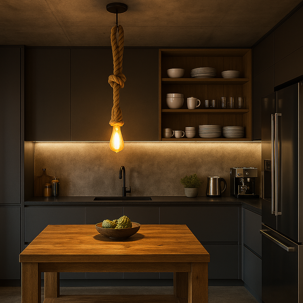 Vintage Hemp Rope Pendant Light