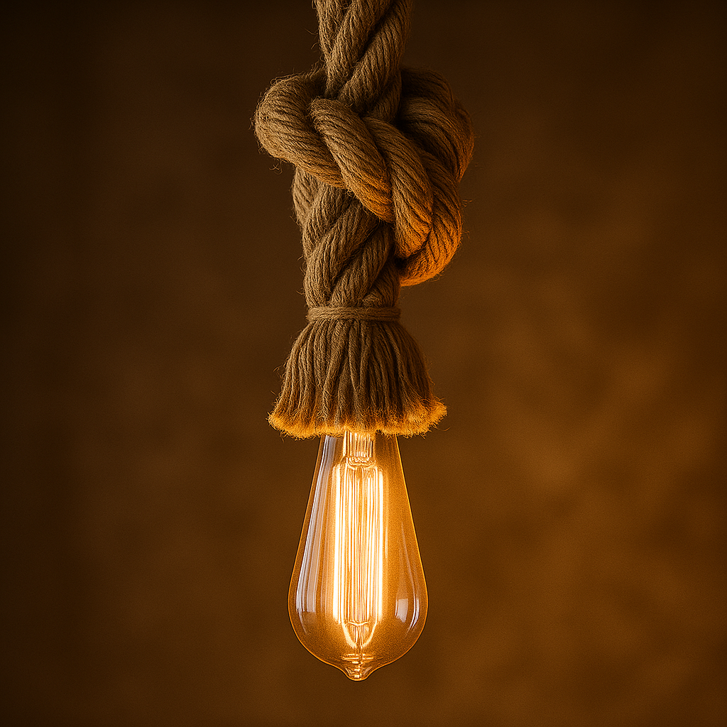 Vintage Hemp Rope Pendant Light