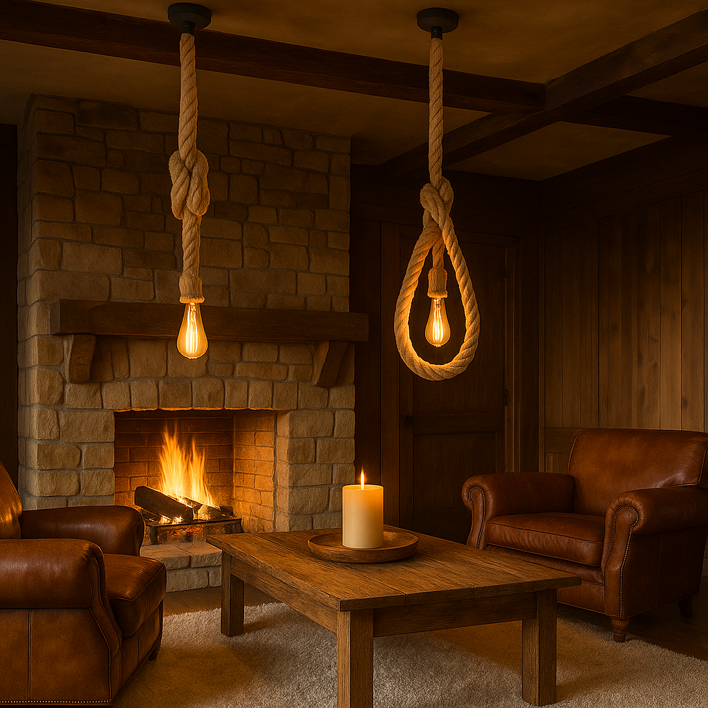 Vintage Hemp Rope Pendant Light