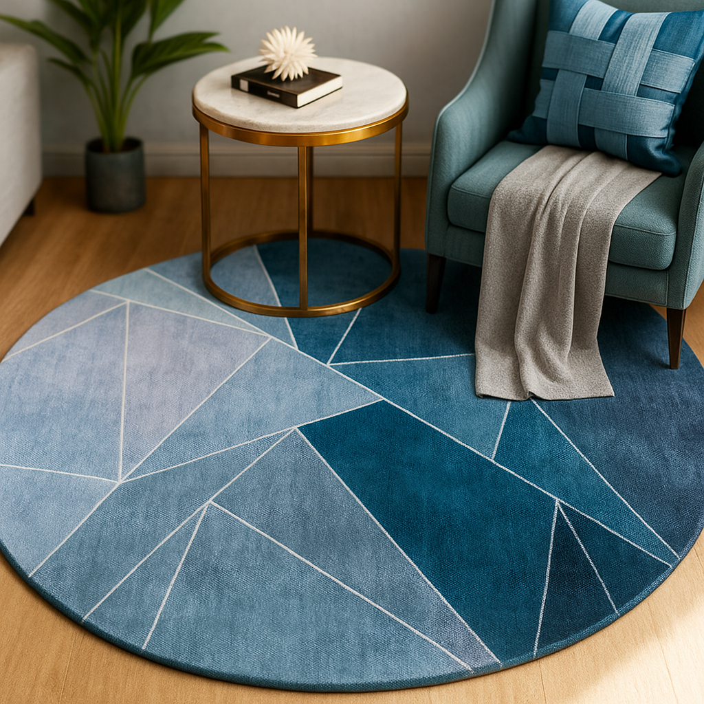 Crystal Round Rug – Luxurious Geometric Effect
