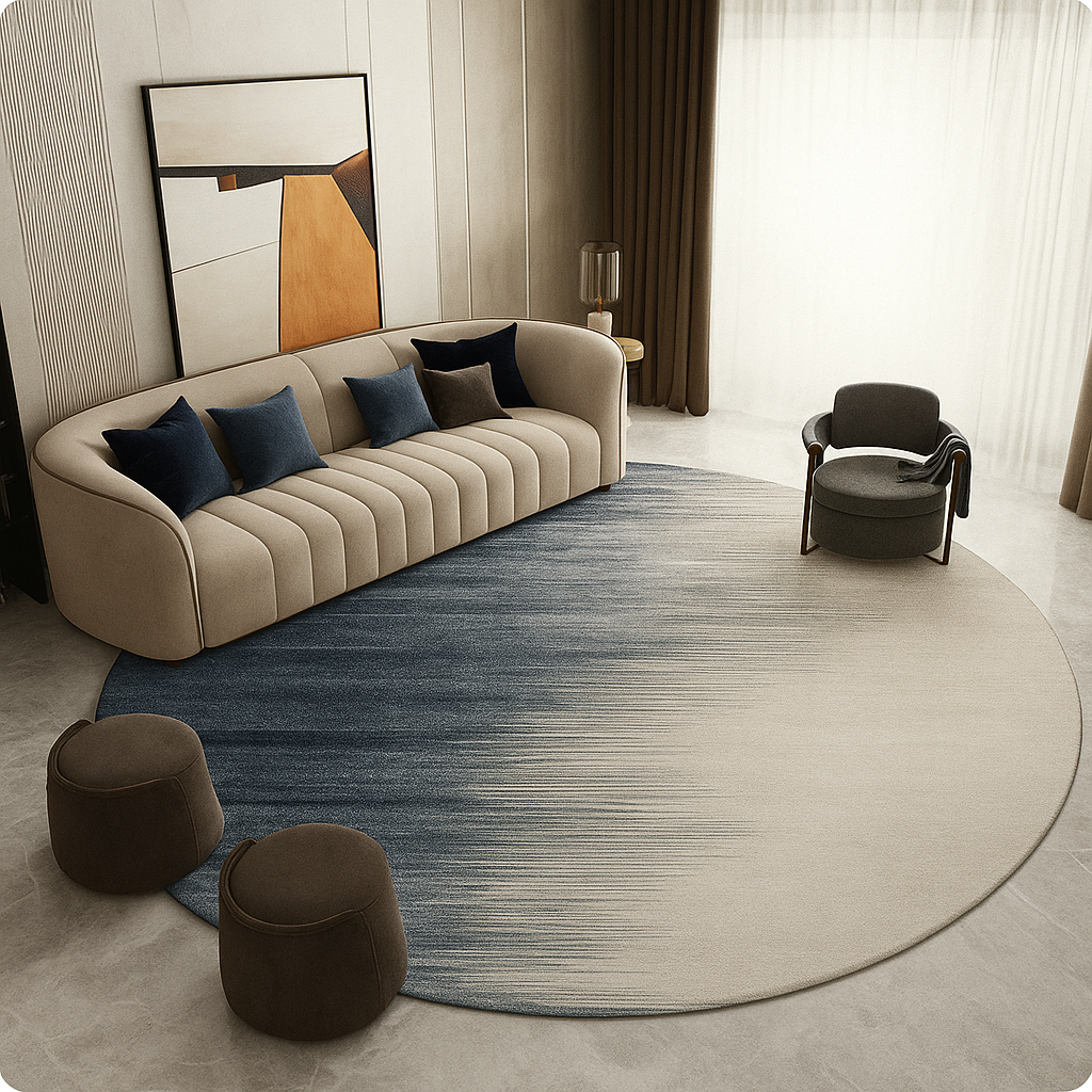 Crystal Round Rug – Luxurious Geometric Effect