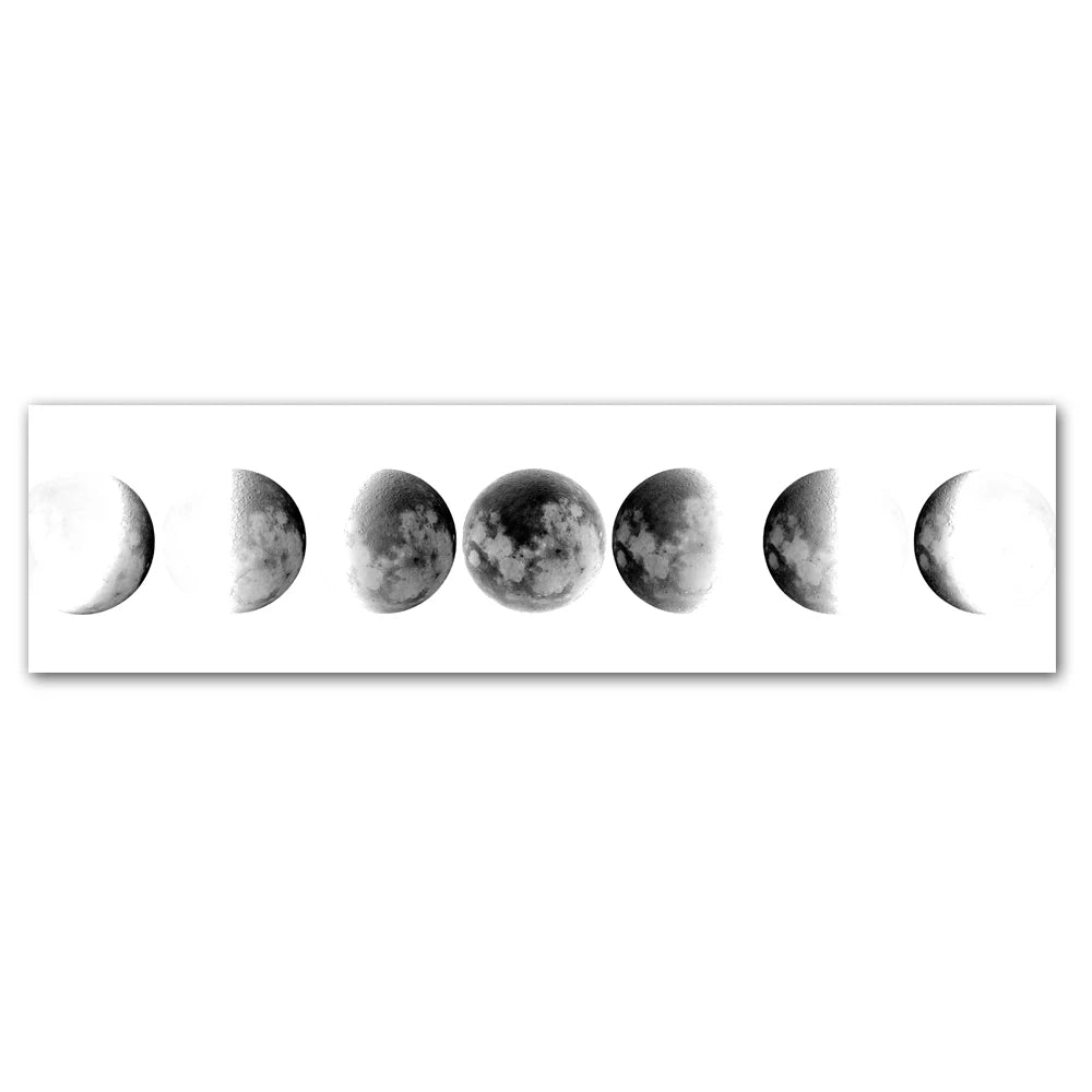 Wall Art Moon Phase Black White Posters Aesthetic Canvas Art Prints Abstract Painting Wall Picture for Living Room Home Decor