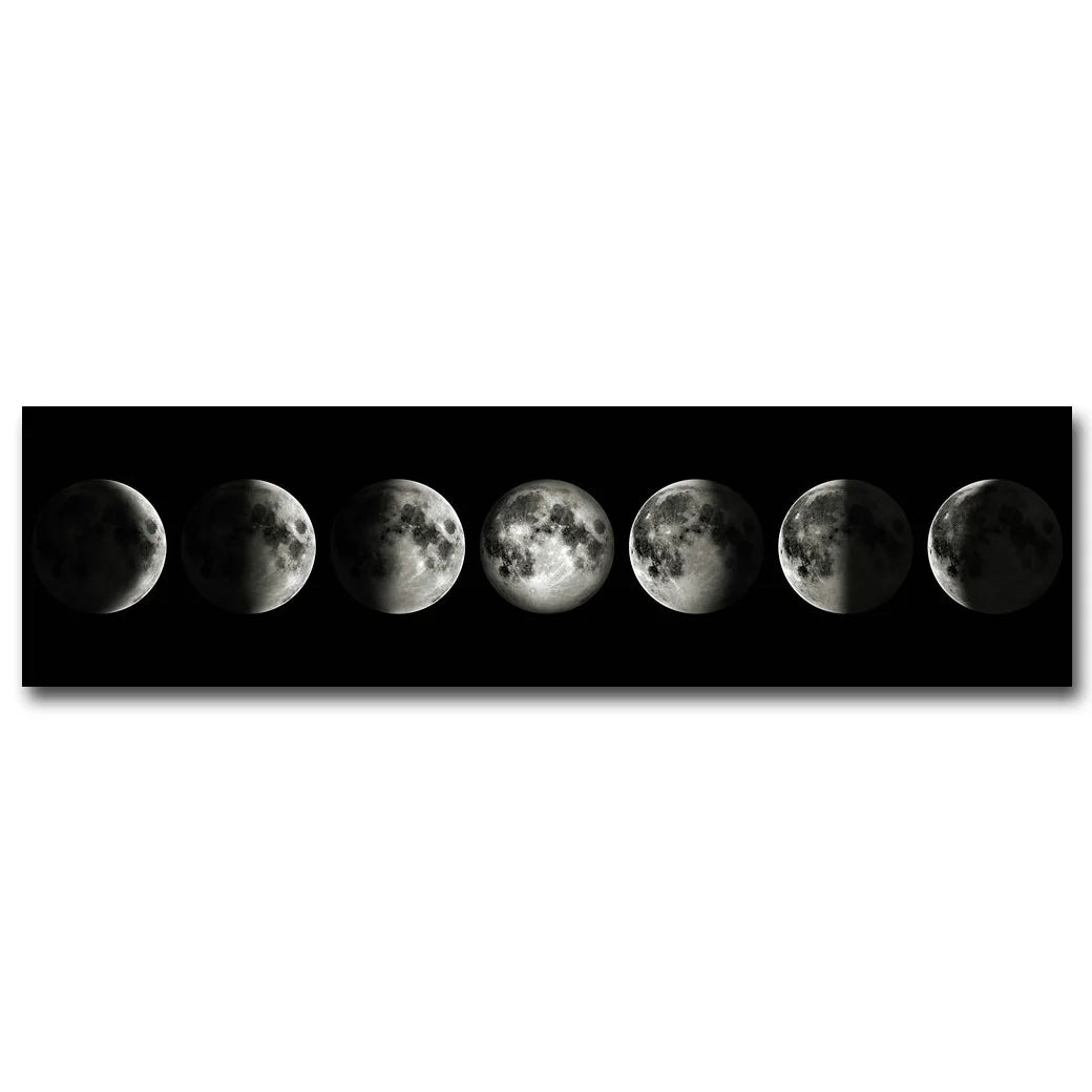 Wall Art Moon Phase Black White Posters Aesthetic Canvas Art Prints Abstract Painting Wall Picture for Living Room Home Decor