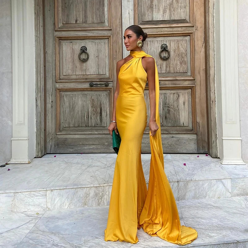 Ribbon Satin Glamour Gown
