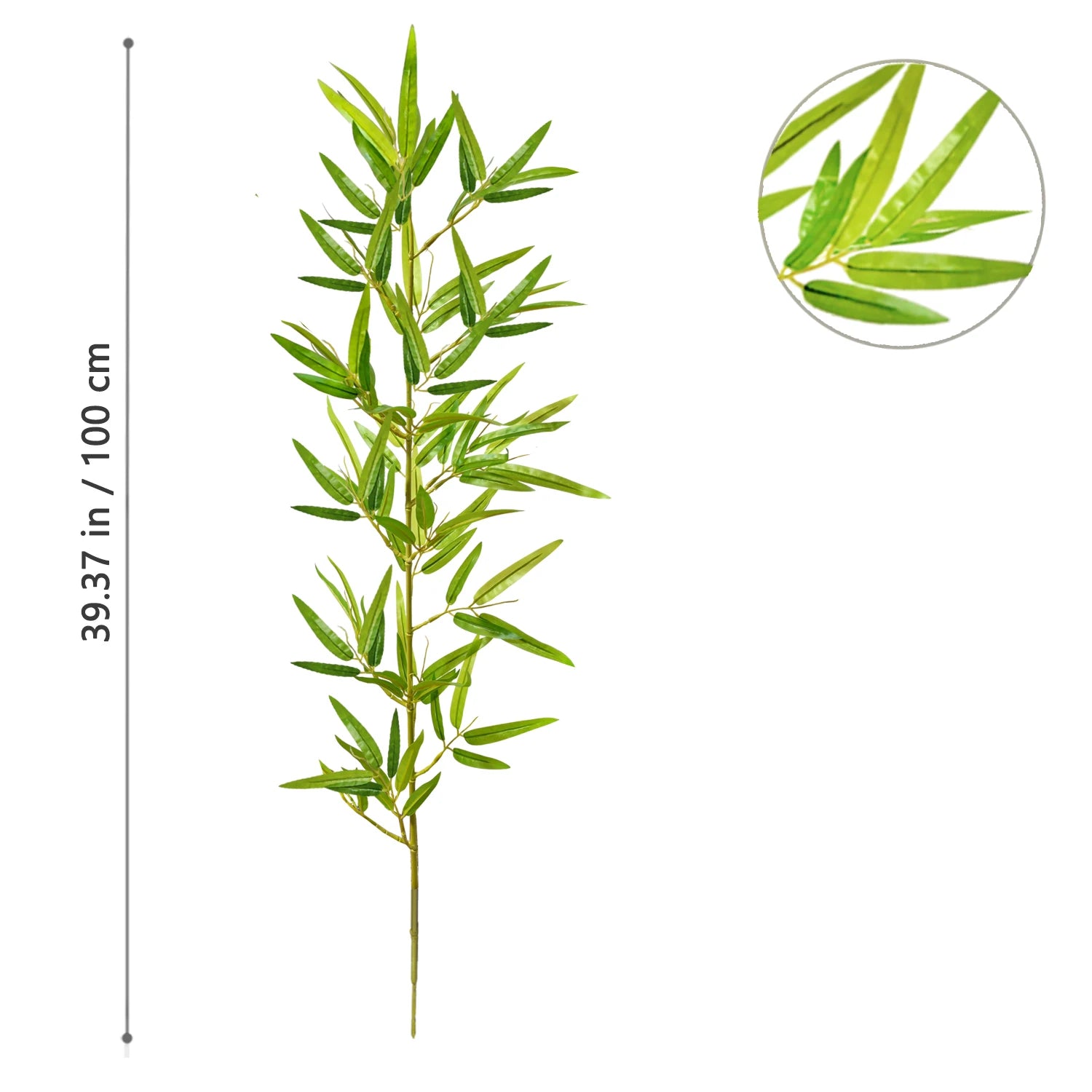 120-240cm/94.48in Artificial Green Bamboo Leaves, Fake Branch Plants, Suitable for Home,  Commercial Office Decoration