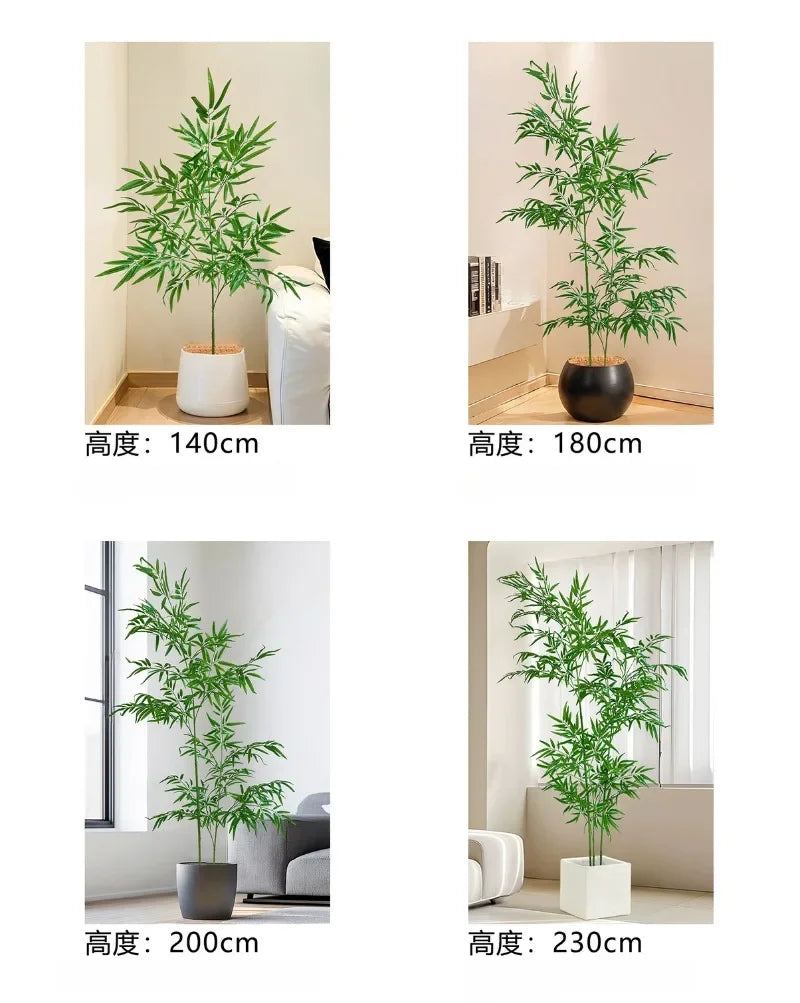 Artificial Bamboo Large Green Bamboo 1.4 M To 2.3 M Bamboo Home Floor Potted Fake Green Plant Hotel Garden Room Decoration