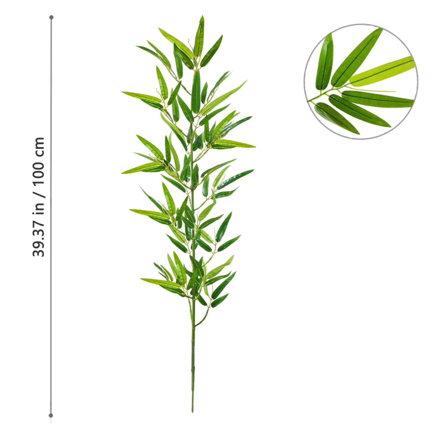 120-240cm/94.48in Artificial Green Bamboo Leaves, Fake Branch Plants, Suitable for Home,  Commercial Office Decoration