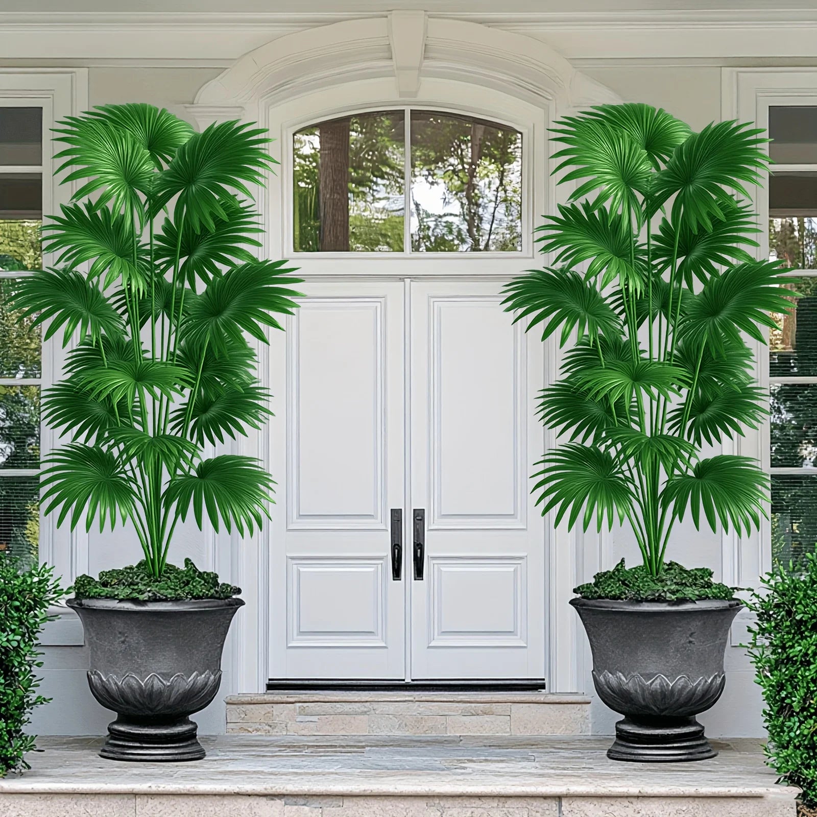 43.30 inches tall artificial palm tree - large fake tropical plant suitable for indoor outdoor decoration without pot