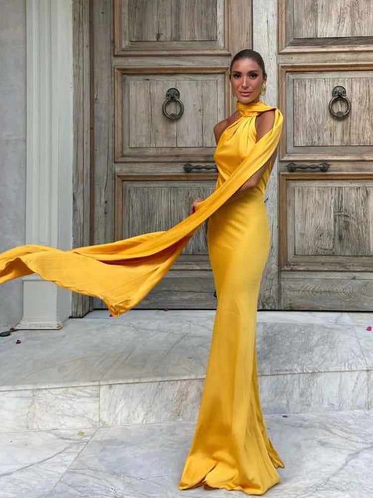 Ribbon Satin Glamour Gown