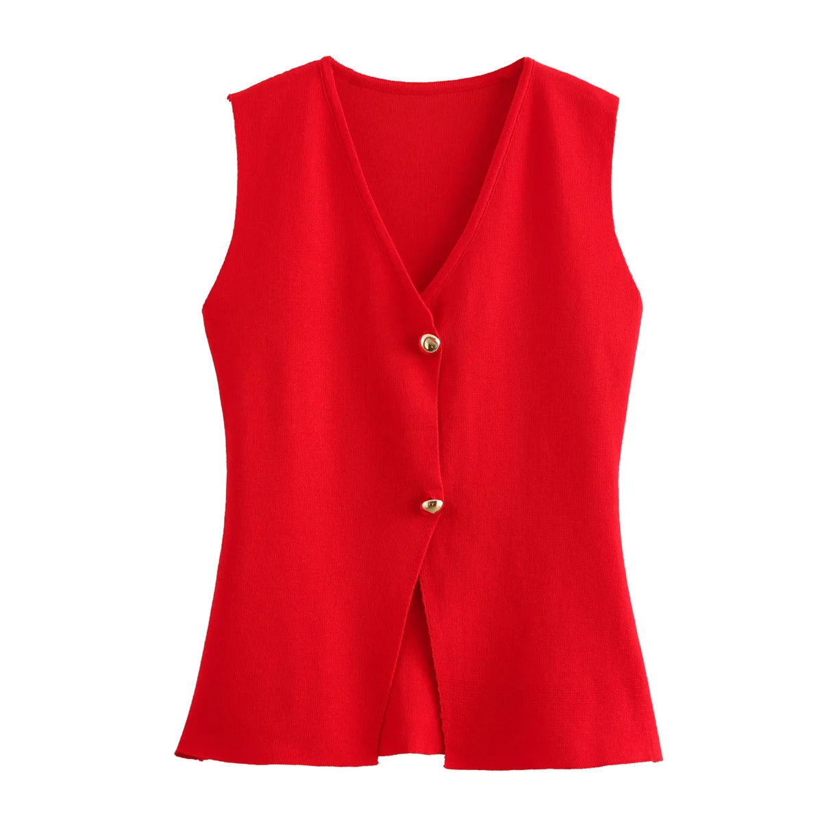 MUJER Woman Knit Vest Top Cropped Sleeveless Vests for Women 2025 Button Summer Vest Top Women Waistcoat Knitted Short Tops
