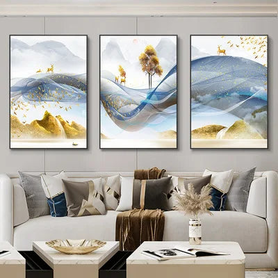 Golden Aurora – Abstract Wall Art Trilogy