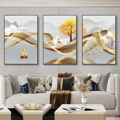 Golden Aurora – Abstract Wall Art Trilogy