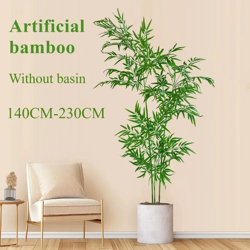 Artificial Bamboo Large Green Bamboo 1.4 M To 2.3 M Bamboo Home Floor Potted Fake Green Plant Hotel Garden Room Decoration