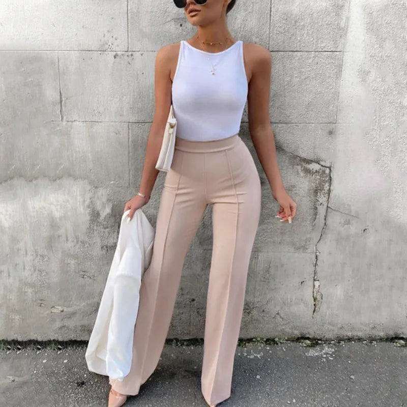 Premium High-Waisted Flared Trousers