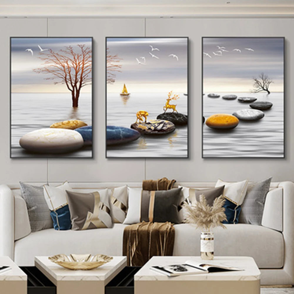 Golden Aurora – Abstract Wall Art Trilogy