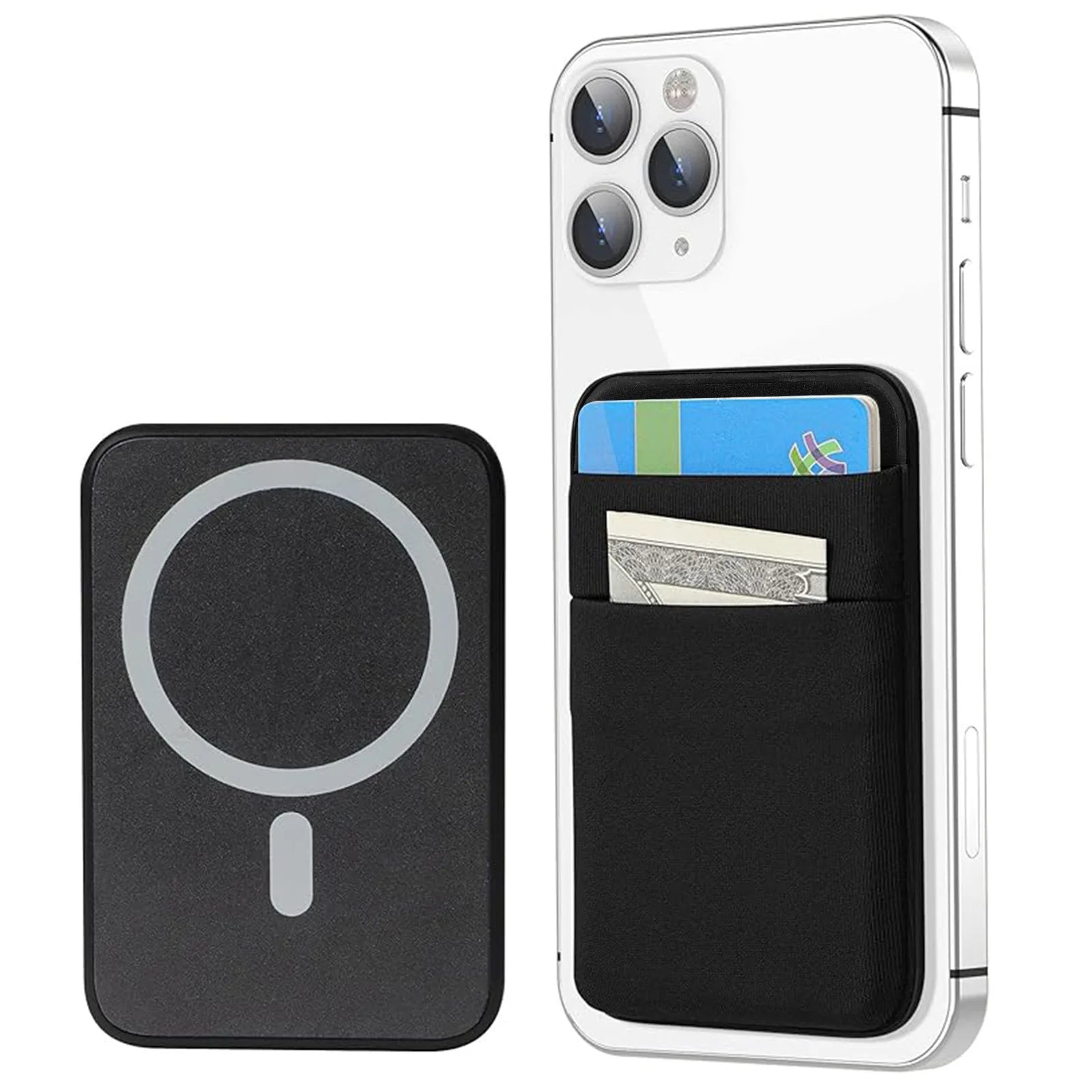 Phone Wallet Card Holder Elastic Lycra Magsafe Cardholder Compatible Magentic Wallets for IPhone 16 15 Pro Max Samsung Android