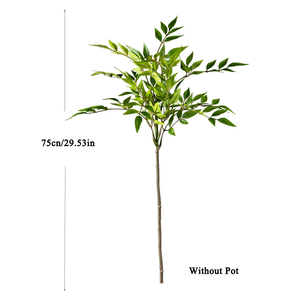 75-140cm Tall Artificial Nandina Plants Fake Tropical Palm Branches Plastic Green Bamboo Leaves For Home Garden Office Decor