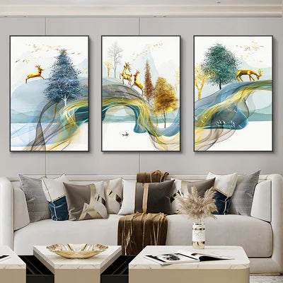 Golden Aurora – Abstract Wall Art Trilogy
