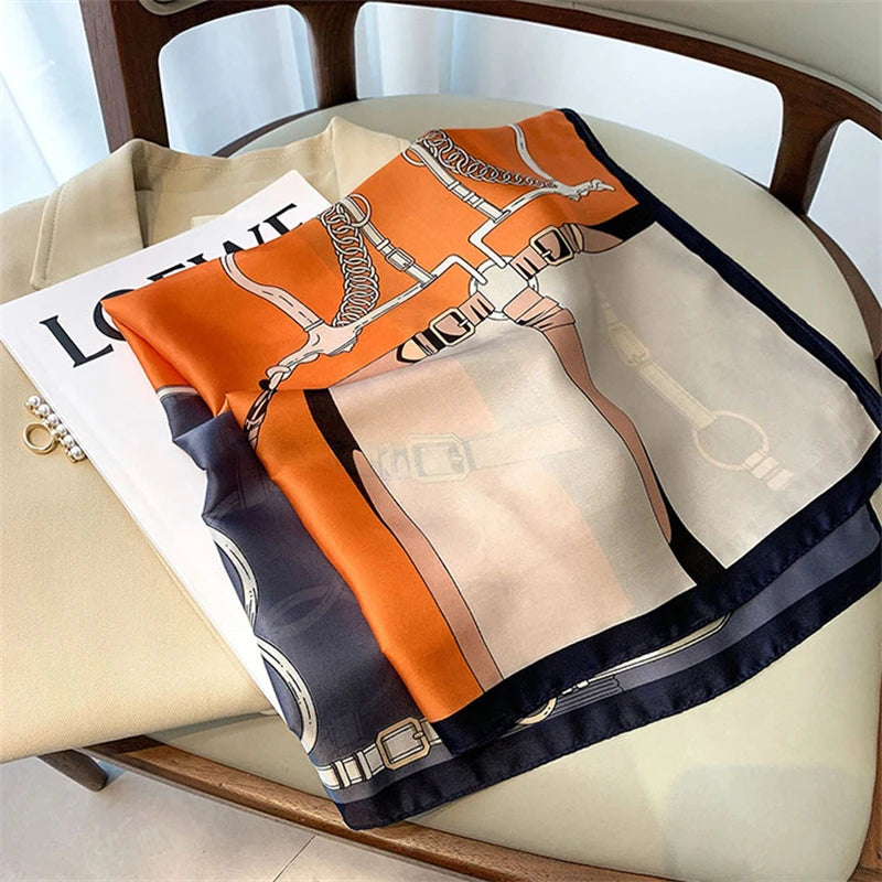 Satin Stripes Silk Scarf