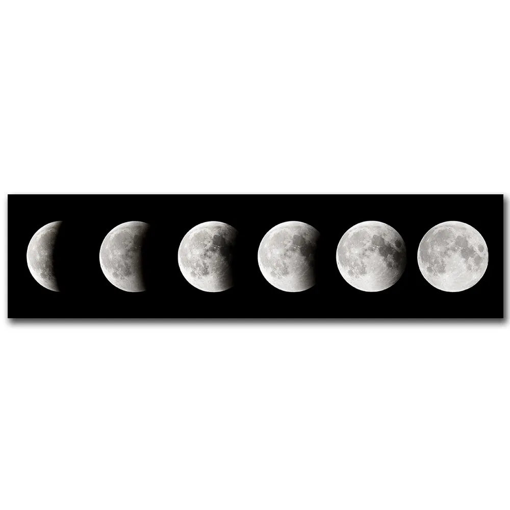 Wall Art Moon Phase Black White Posters Aesthetic Canvas Art Prints Abstract Painting Wall Picture for Living Room Home Decor