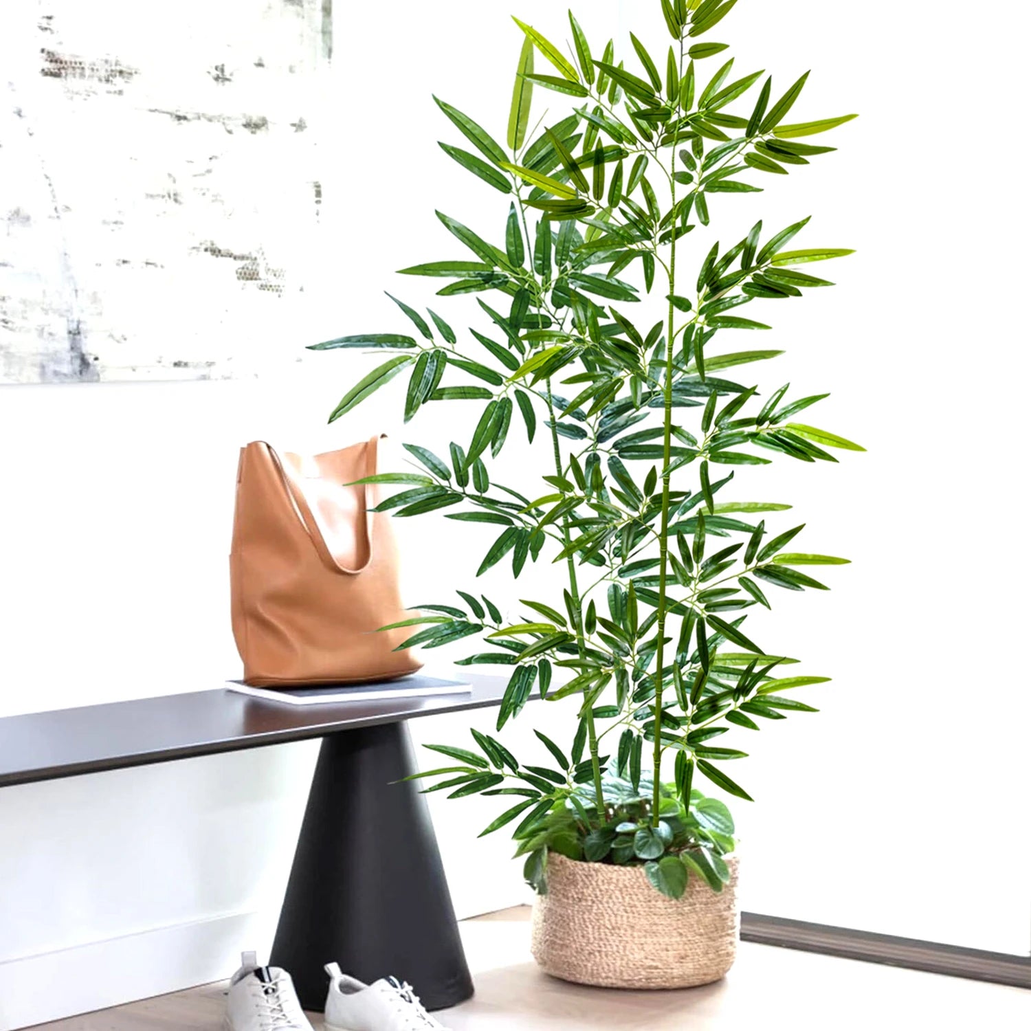 120-240cm/94.48in Artificial Green Bamboo Leaves, Fake Branch Plants, Suitable for Home,  Commercial Office Decoration