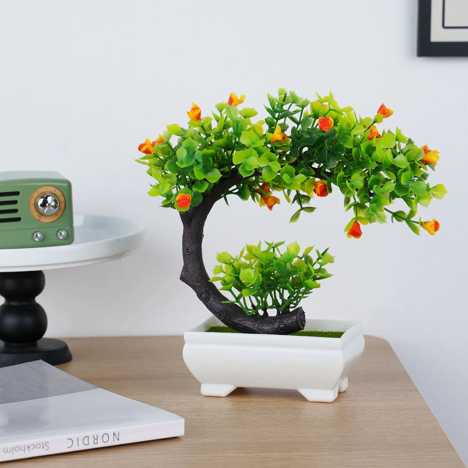 Artificial Plants Bonsai Small Tree Simulation Pot Plants Fake Flowers Table Potted Ornaments for Garden Home Hotel Decoration