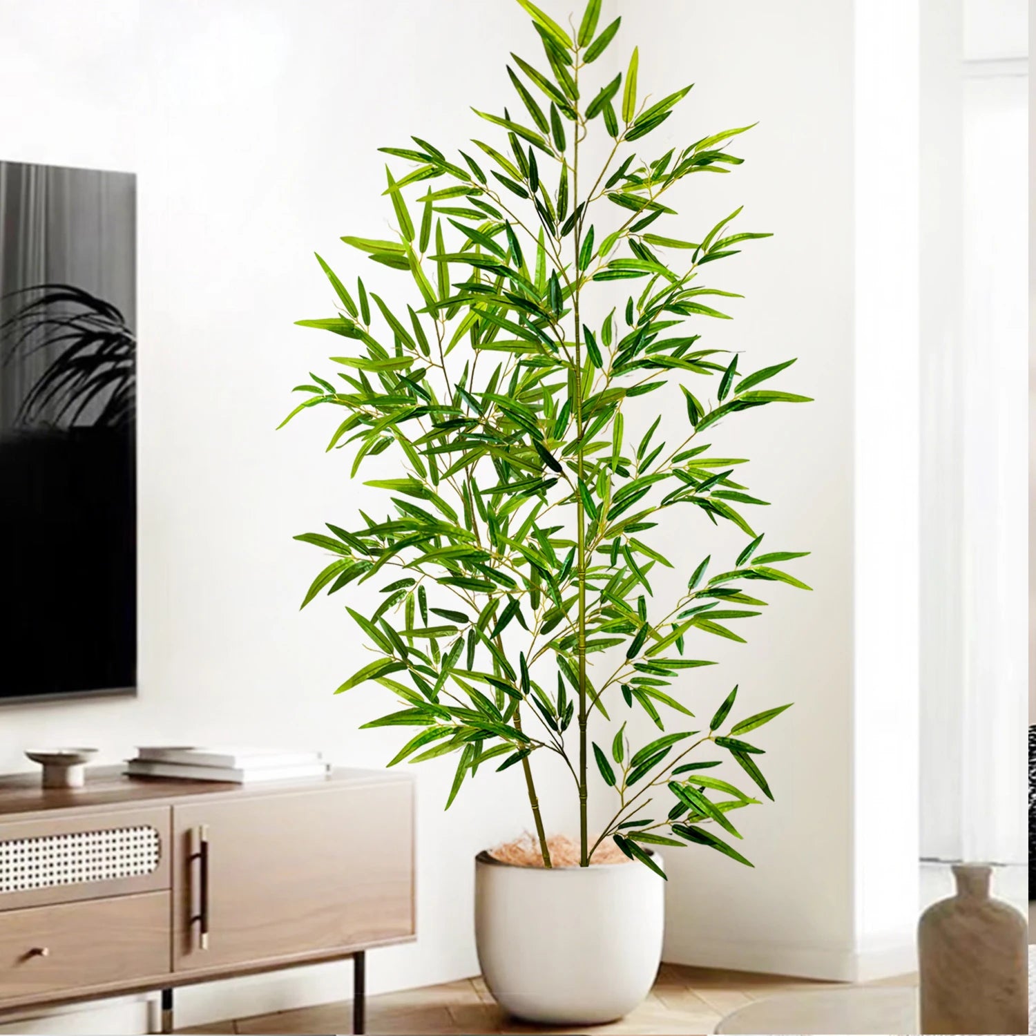 120-240cm/94.48in Artificial Green Bamboo Leaves, Fake Branch Plants, Suitable for Home,  Commercial Office Decoration
