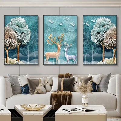 Golden Aurora – Abstract Wall Art Trilogy