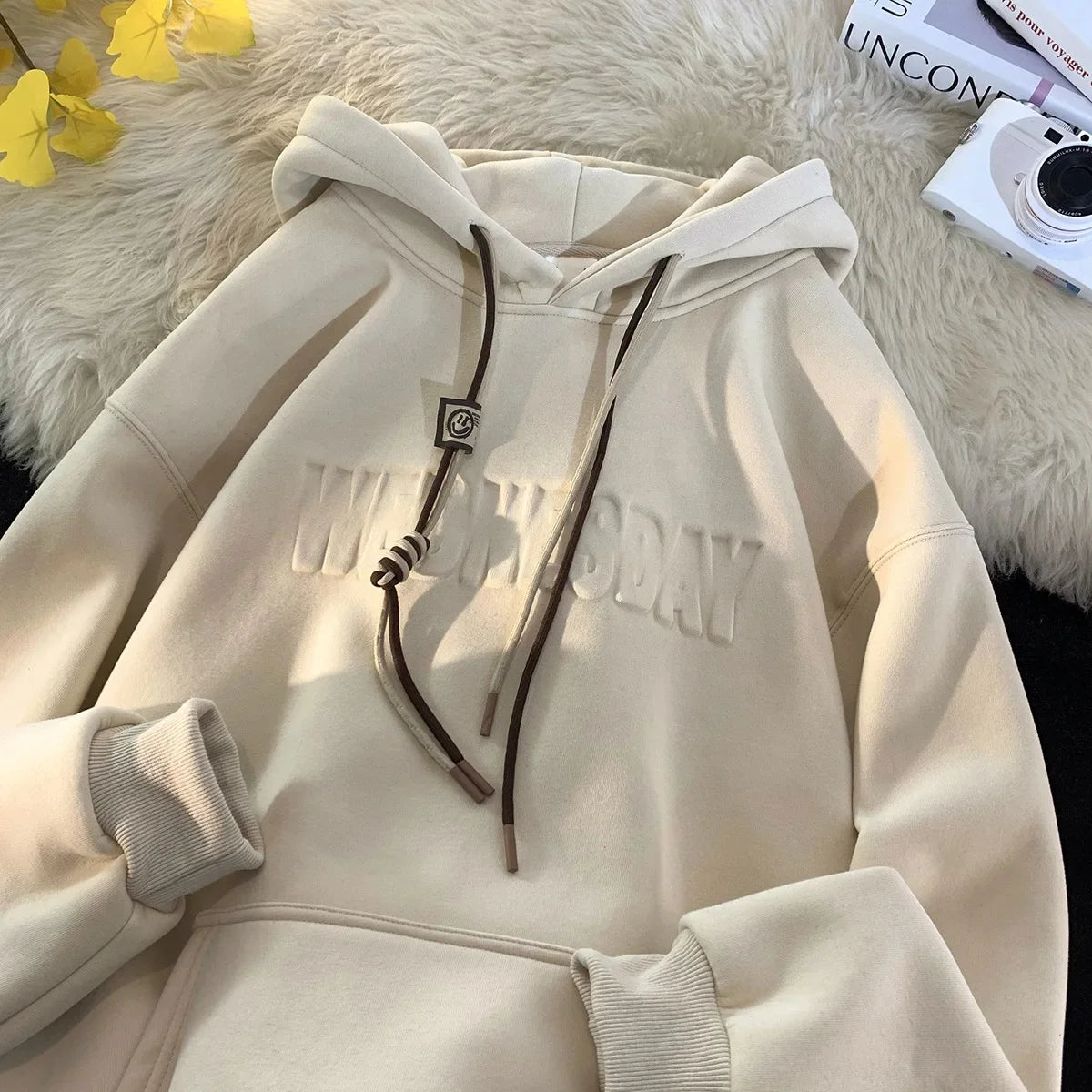 American Style Thickened Hoodie Men's Autumn Winter New Fashion Brand Fleece Lined Thickened Cityboy Japanese Style Jacket