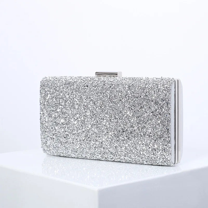 Silver Bling Bag Crossbody Evening Purse Luxury Clutch Party Diamond Handbags for Women Designer Shoulder Ladies Hand Bag