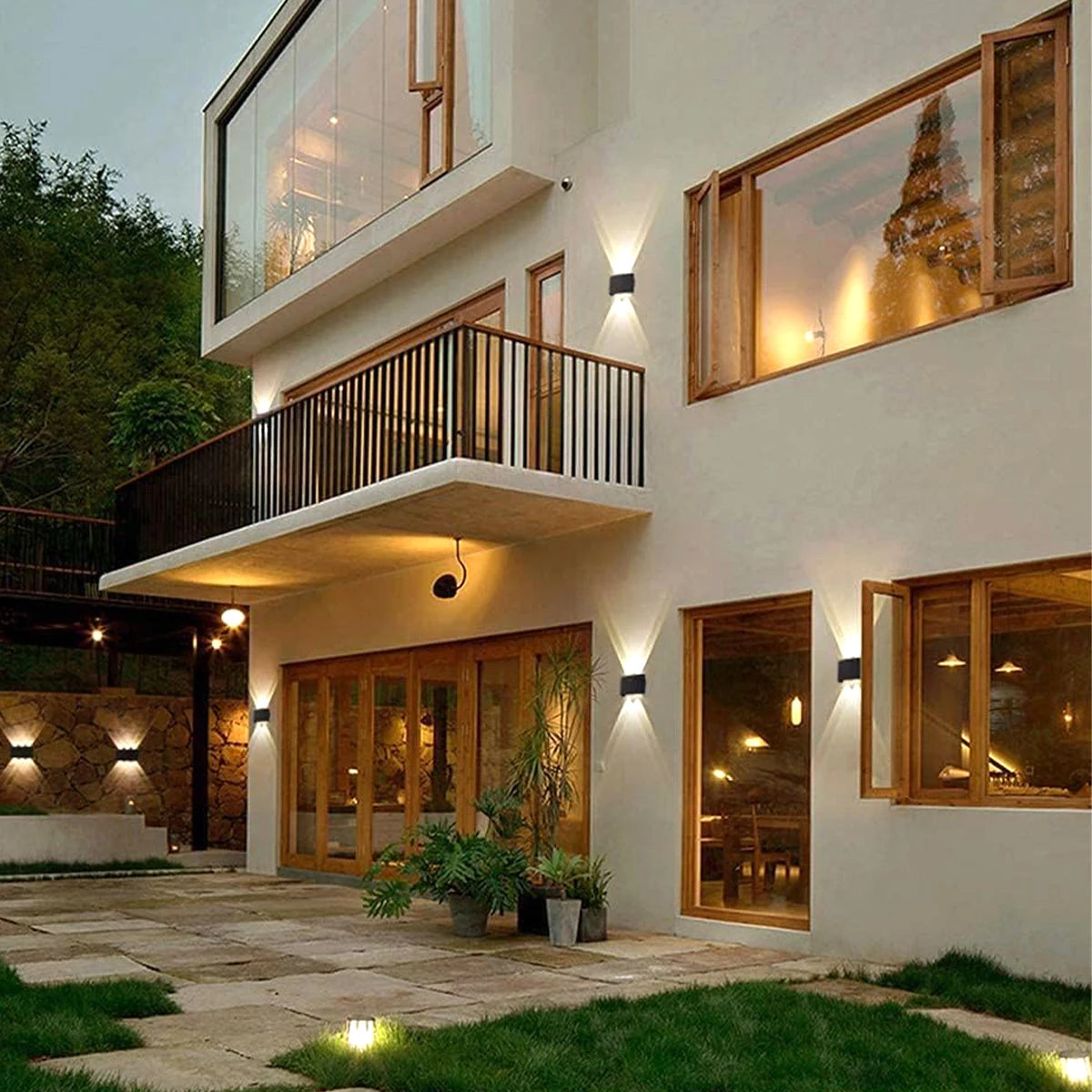 Wall Lamp 2w 4w 6w 8w Modern Black Aluminum Outdoor Waterproof Light Lamps Warm White Indoor Up Down Led White Sconce Cool White