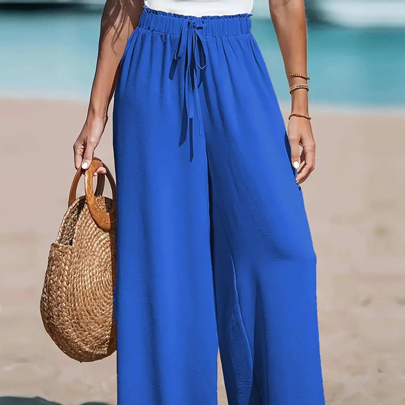 Wide Leg Casual Drawstring Pants