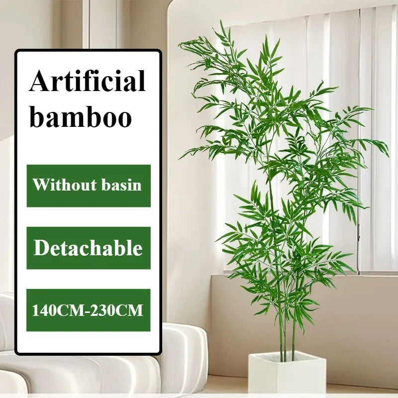 Artificial Bamboo Large Green Bamboo 1.4 M To 2.3 M Bamboo Home Floor Potted Fake Green Plant Hotel Garden Room Decoration