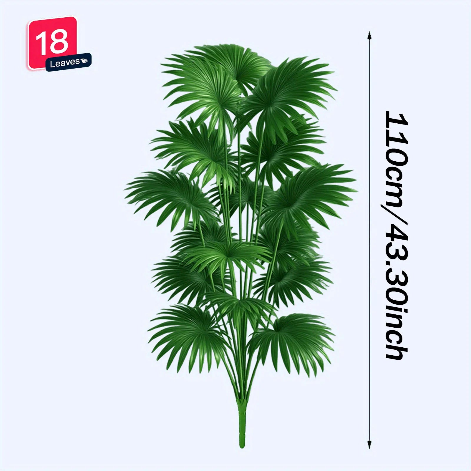 43.30 inches tall artificial palm tree - large fake tropical plant suitable for indoor outdoor decoration without pot