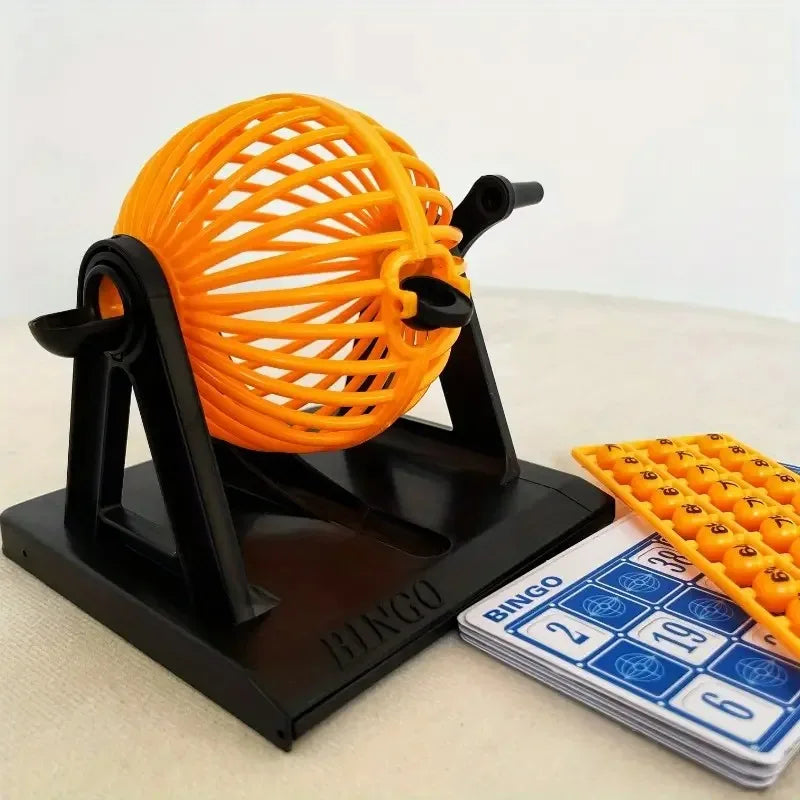 1pc Deluxe Bingo Game Set with Cage Bingo Game Set Lottery Machine Mini Chips Pretend Perfect for Family Party