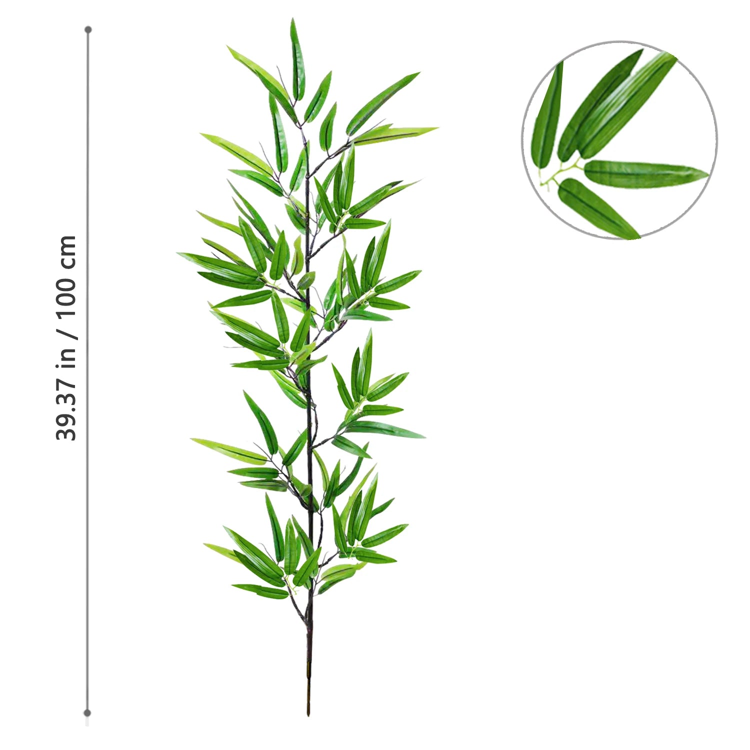 120-240cm/94.48in Artificial Green Bamboo Leaves, Fake Branch Plants, Suitable for Home,  Commercial Office Decoration