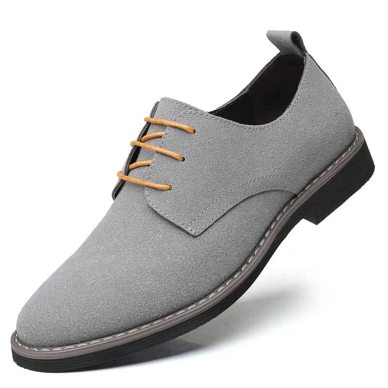 Plus Size 38-48 Men Casual Shoes Men's Suede Shoe Lace Up Blue Oxford Shoes for Men Flats Luxury Breathable Dress Shoes for Male