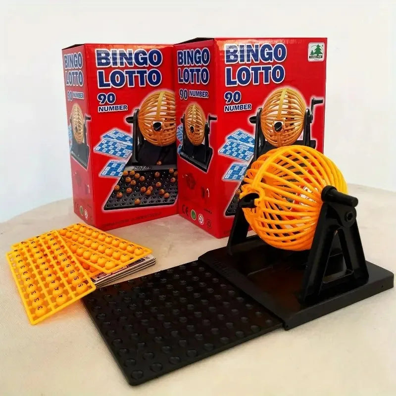 1pc Deluxe Bingo Game Set with Cage Bingo Game Set Lottery Machine Mini Chips Pretend Perfect for Family Party