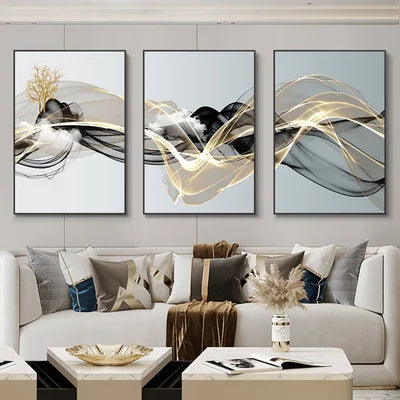 Golden Aurora – Abstract Wall Art Trilogy