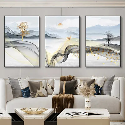 Golden Aurora – Abstract Wall Art Trilogy